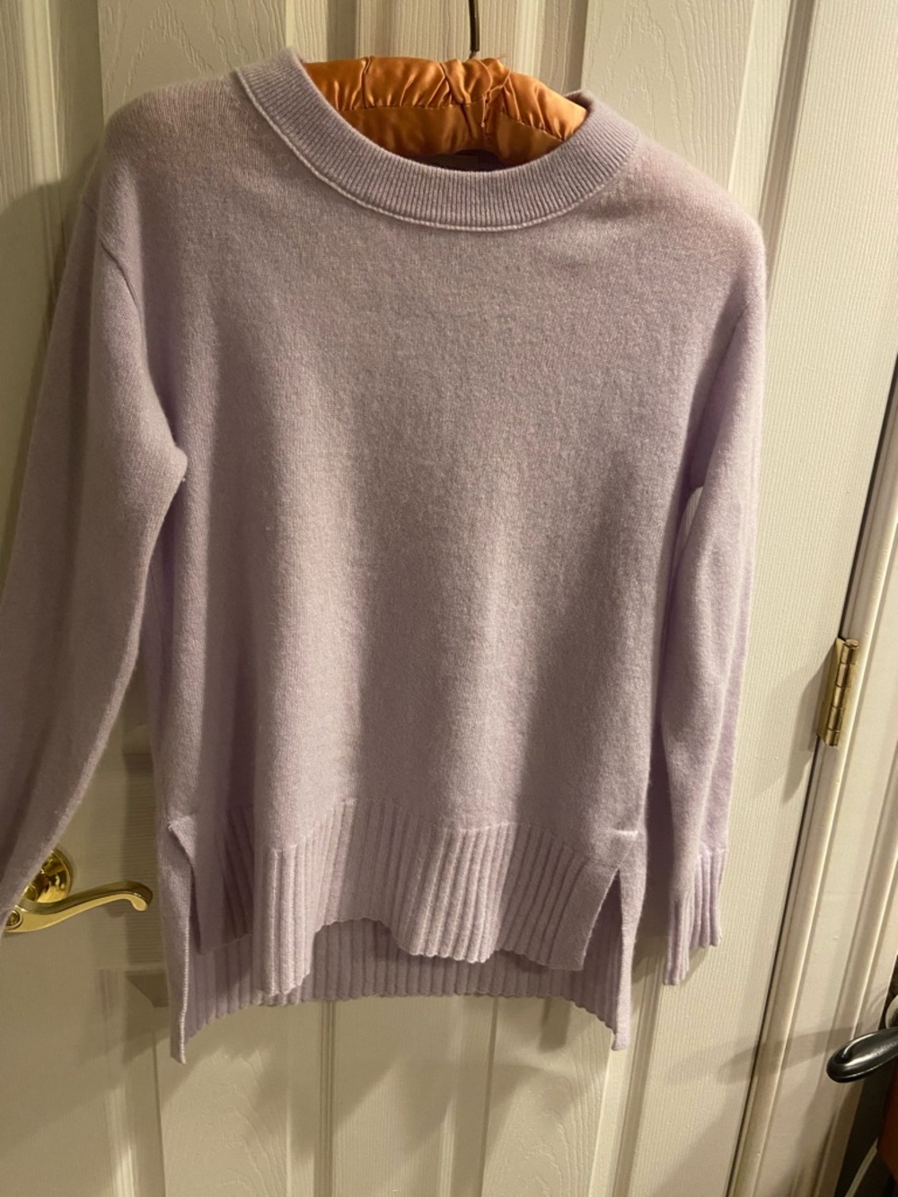 White + Warren Lilac Cashmere Oversized Crewneck Sweater Lilac ptp 20” EUC